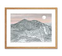 Wee Blue Coo Arthurs Seat in Lines Artwork Framed Wall Art Print 9X7 Inch