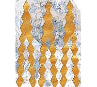 Wee Blue Coo Artistic Gold Diamonds Pattern Design Abstract Marble Art Print