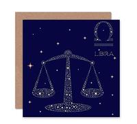 Wee Blue Coo ASTROLOGY LIBRA STAR SIGN CONSTELLATION BLANK GREETINGS BIRTHDAY CARD ART
