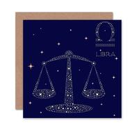 Wee Blue Coo Astrology Libra Star Sign Zodiac Birthday Greeting Card Wee Blue Coo Multicolor