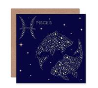 Wee Blue Coo ASTROLOGY PISCES STAR SIGN CONSTELLATION BLANK GREETINGS BIRTHDAY CARD ART