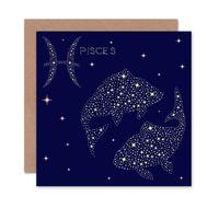 Wee Blue Coo Astrology Zodiac Pisces Star Sign Birthday Greeting Card Wee Blue Coo Multicolor