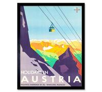 Wee Blue Coo Austria Winter Sport Ski Alps Alpine Snow Peak Skiing Framed Wall Art Print