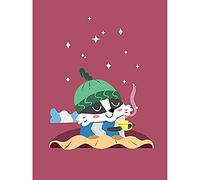 Wee Blue Coo Badger Cozy Tea Art Print Canvas Premium Wall Decor Poster