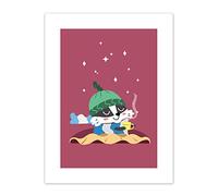 Wee Blue Coo Badger Cozy Tea Art Print Canvas Premium Wall Decor Poster