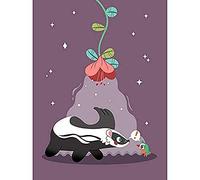 Wee Blue Coo Badger with Bird Unframed Art Print Poster Wall Decor 12x16 inch