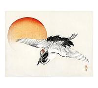 Wee Blue Coo Bairei Flying Egret Japanese Unframed Wall Art Print Poster Home Decor Premium
