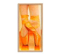 Wee Blue Coo Ballet Dancer Ballerina Shoes En Pointe Long Panel Framed Wall Art Print