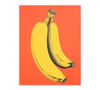 Wee Blue Coo Banana Orange Kitchen Painting Vibrant Yellow on Orange Flat Bold Colour Extra Large XL Wall Art Poster Print