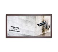 Wee Blue Coo Banksy CCTV Camera Graffiti Street Art Long Panel Framed Wall Art Print