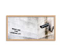 Wee Blue Coo Banksy CCTV Camera Graffiti Street Art Long Panel Framed Wall Art Print
