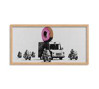 Wee Blue Coo Banksy Donut Doughnut Police Graffiti Long Panel Framed Wall Art Print
