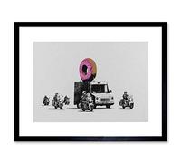 Wee Blue Coo Banksy Donuts Strawberry Graffiti Street Art Framed Wall Art Print
