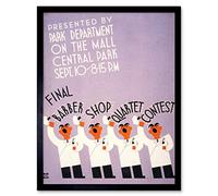 Wee Blue Coo Barber Shop Quartet Central Park New York Art Print Framed Poster Wall Decor 12x16 inch