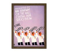Wee Blue Coo Barber Shop Quartet Central Park New York Artwork Framed Wall Art Print 18X24 Inch