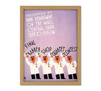 Wee Blue Coo Barber Shop Quartet Central Park New York Artwork Framed Wall Art Print 18X24 Inch