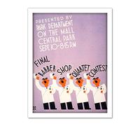 Wee Blue Coo Barber Shop Quartet Central Park New York Artwork Framed Wall Art Print 18X24 Inch