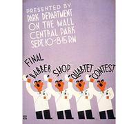 Wee Blue Coo Barber Shop Quartet Central Park New York Large Wall Art Poster Print Thick Paper 18X24 Inch
