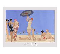 Wee Blue Coo Barbier Paris Lido Costumes Art Nouveau Premium Wall Art Canvas Print 18X24 Inch
