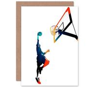Wee Blue Coo Basketball Birthday Card - Slam Dunk