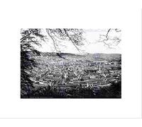 Wee Blue Coo Bath From Beechen Cliff Roman Baths In Bath Old BW Wall Art Print