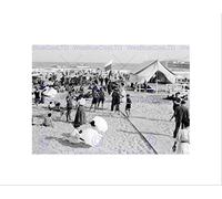 Wee Blue Coo Bathing At Atlantic City Nj Vintage History Old BW Wall Art Print