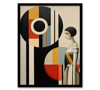 Wee Blue Coo Bauhaus Beauty Stylish Abstract Modern Artwork Framed Wall Art Print 18X24 Inch
