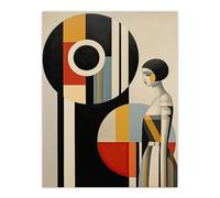 Wall Art Print Bauhaus Beauty Stylish Abstract Modern Living Room Wee Blue Coo Multi W24 inch x H32 inch