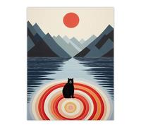 Wee Blue Coo Bear Lake Calm Kids Room Fun Red Blue Large Wall Art Poster Print Thick Paper 18X24 Inch