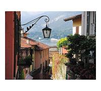 Wee Blue Coo Bellagio Lake Como Italy Street Scene Art Print Poster Wall Decor 12X16 Inch