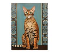 Wee Blue Coo Bengal Beauty Tabby Cat Lover Portrait Large Wall Art Poster Print Thick Paper 18X24 Inch
