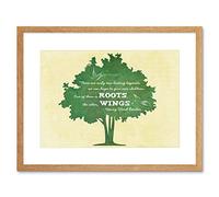 Wee Blue Coo Bequests Children Roots Wings Beecher Quote Typography Ivory Art Framed Wall Art Print