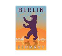 Wee Blue Coo Berlin Germany Heraldic Rampant Bear Coat Arms Picture Wall Art Print