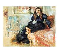 Wee Blue Coo Berthe Morisot Julie Manet Her Greyhound Laertes Old Painting Art Print Poster Wall Decor 12X16 Inch