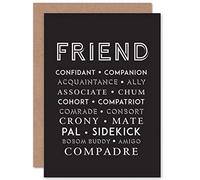 Wee Blue Coo BEST FRIEND PAL MATE CHUM WORDS ART GREETINGS GREETING CARD GIFT