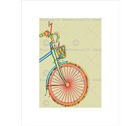 Wee Blue Coo Bicycle Bike Colourful Illustration Picture Wall Art Print