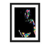 Wee Blue Coo Big Yin Billy Connolly Paint Splatter Artwork Framed Wall Art Print 18X24 Inch