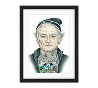 Wee Blue Coo Bill Murray Tattoo Inked Ikons Wayne Maguire Artwork Framed Wall Art Print 18X24 Inch