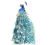 Wee Blue Coo Bird Peacock Watercolour Unframed Art Print Poster Wall Decor 12x16 inch