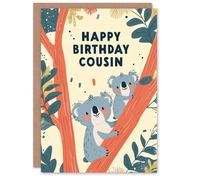Wee Blue Coo Birthday Card Cute Koala Bears On A Tree Illustration For Cousin Wee Blue Coo Multicolor