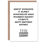 Wee Blue Coo Birthday Card Meaningless Against Eternity Existential Humour Funny in White Wee Blue Coo White