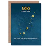 Wee Blue Coo BIRTHDAY CARD - ZODIAC STAR SIGN ASTROLOGY BLUE ARIES