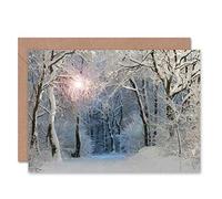 Wee Blue Coo BIRTHDAY PAINTING WINTER FOREST TREES ART GREETINGS GREETING CARD GIFT