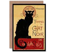 Wee Blue Coo Black Cat Chat Noir Rodolphe Paris France Birthday Sealed Greeting Card Plus Envelope Blank inside