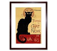 Wee Blue Coo Black Cat Chat Noir Rodolphe Salis Paris France Picture Framed Wall Art Print