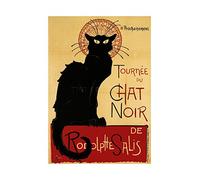 Wee Blue Coo Black Cat Chat Noir Rodolphe Salis Paris France Picture Wall Art Print