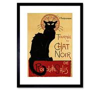 Wee Blue Coo Black Cat Chat Noir Rodolphe Salis Paris France Vintage Framed Wall Art Print
