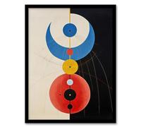 Wee Blue Coo Black Meets White Hilma Af Klint Style Artwork Framed Wall Art Print A4