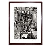 Wee Blue Coo Black White Y Coal Miners Lift Elevator Shaft Framed Wall Art Print