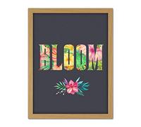 Wee Blue Coo Bloom Floral Lettering Artwork Framed Wall Art Print 18X24 Inch